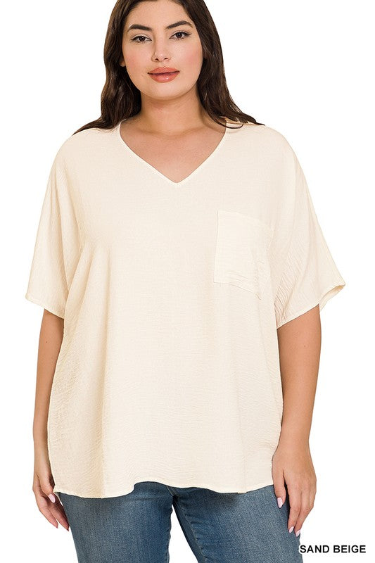 Dara Plus Size Top Sand Beige