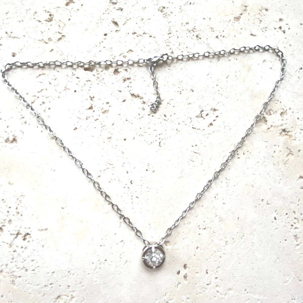 Crystal necklace minimalist layering boutique salon jewelry: 18” / Gold