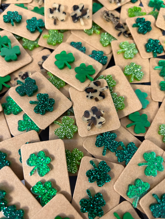 π OMG! Shamrock Acrylic Stud Earrings π
