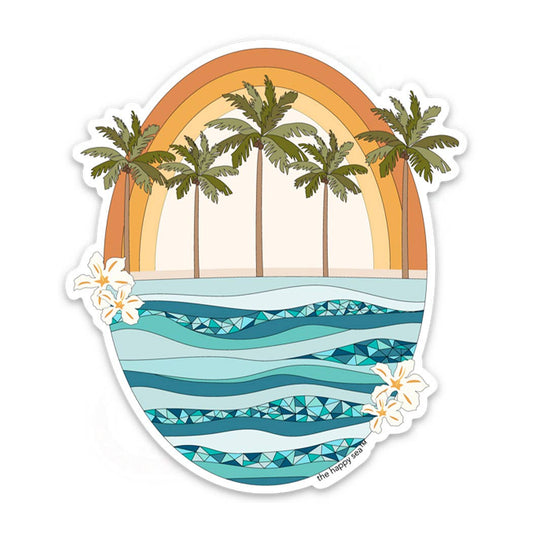 4" Retro Rainbow Sticker