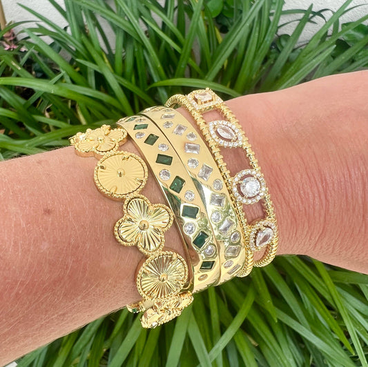 Clover Cuff Bracelet : Gold