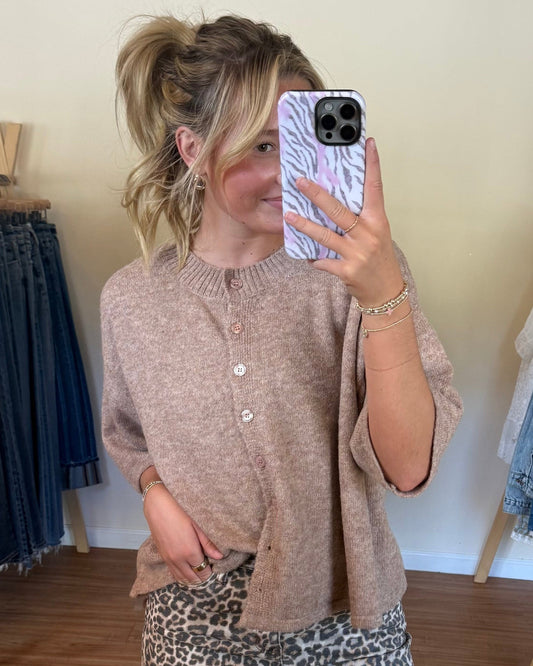 Mocha Moments Half Sleeve Cardigan