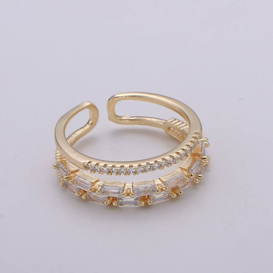 Baguette Double Band Ring
