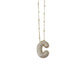 Bubble Pave Initial Necklace GOLD