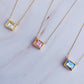 Sweet Square Pendant Necklace: Princess Pink