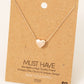 Brushed Gold Dipped Heart Pendant Necklace: Gold
