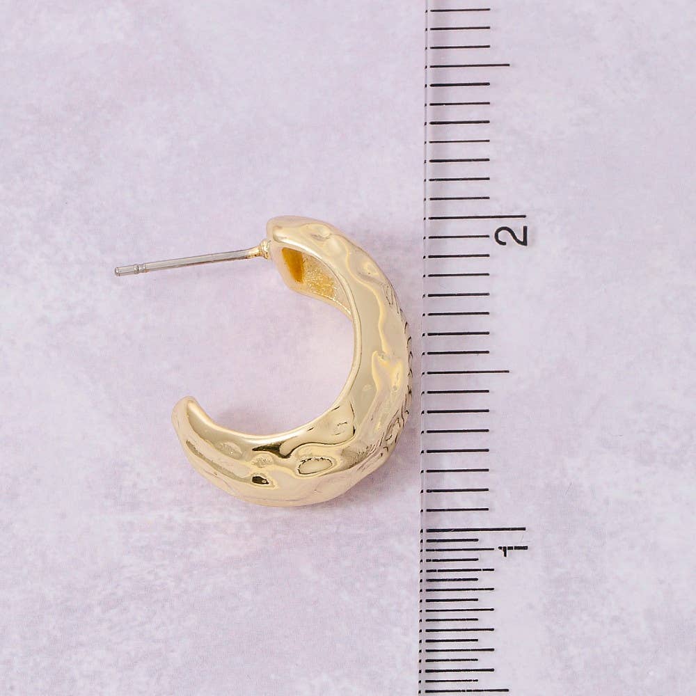 Gold Dipped Warped Wide Hoop Earrings