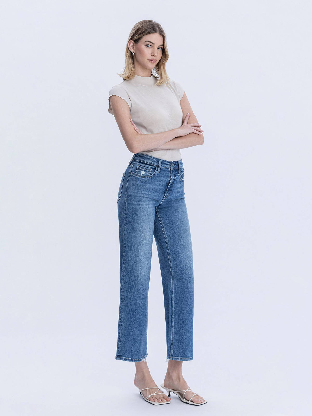 High Rise Ankle Jeans