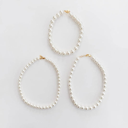 Chunky Three Piece Pearl Necklace - WATERPROOF