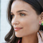 Tennis Love Stacked Enamel Stud Earrings in Pink & Green