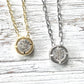 Crystal necklace minimalist layering boutique salon jewelry: 18” / Gold