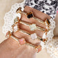 Clover Stretchy Bangle Bracelet – White