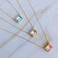 Sweet Square Pendant Necklace: Princess Pink