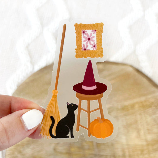 Clear Witch's Entry Way Sticker 3.1x2.25 in.