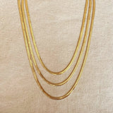 18k Gold Filled 4.0mm Thickness Herringbone Chain Necklace : 18 inches