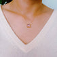 Sweet Square Pendant Necklace: Princess Pink