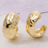 Gold Dipped Warped Wide Hoop Earrings