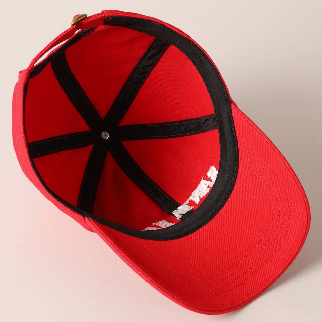 Santa Hat Text Embroidery Baseball Cap: Red