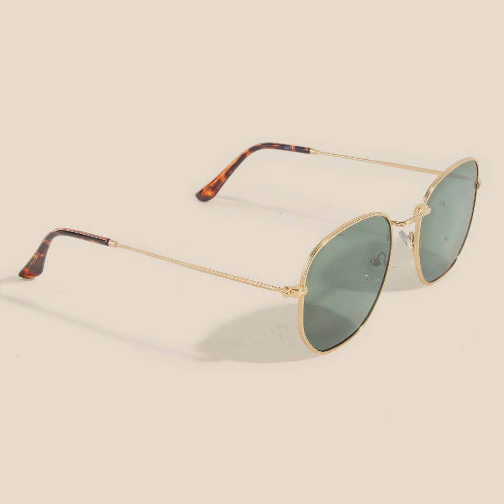 Thin Metallic Frame Fashion Sunglasses: ASSORTED