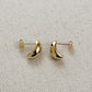 18k Gold Filled Polished Curved Small Stud Earrings
