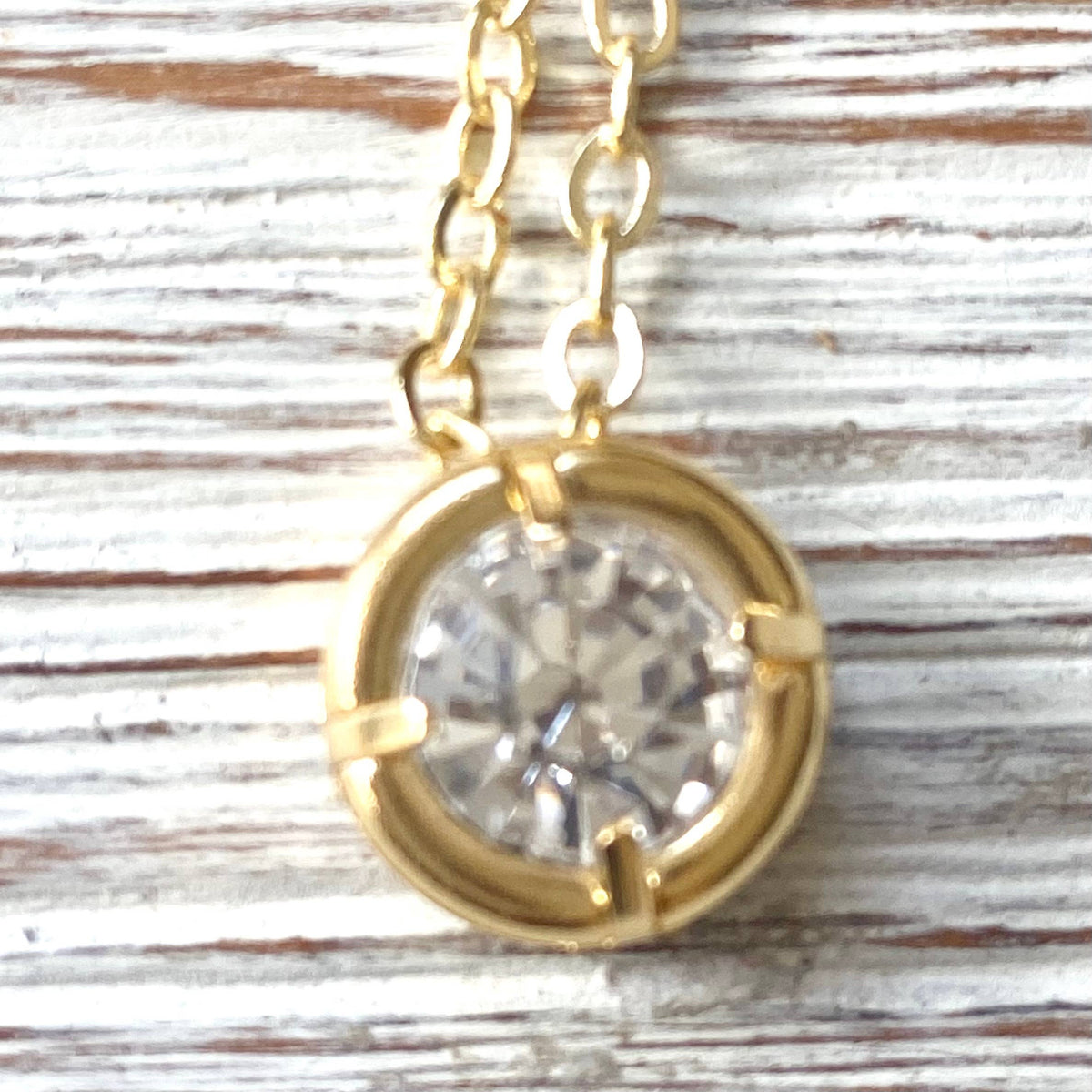 Crystal necklace minimalist layering boutique salon jewelry: 18” / Gold