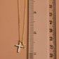 Cz Pave Double Cross Pendant Necklace: S