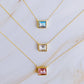 Sweet Square Pendant Necklace: Princess Pink