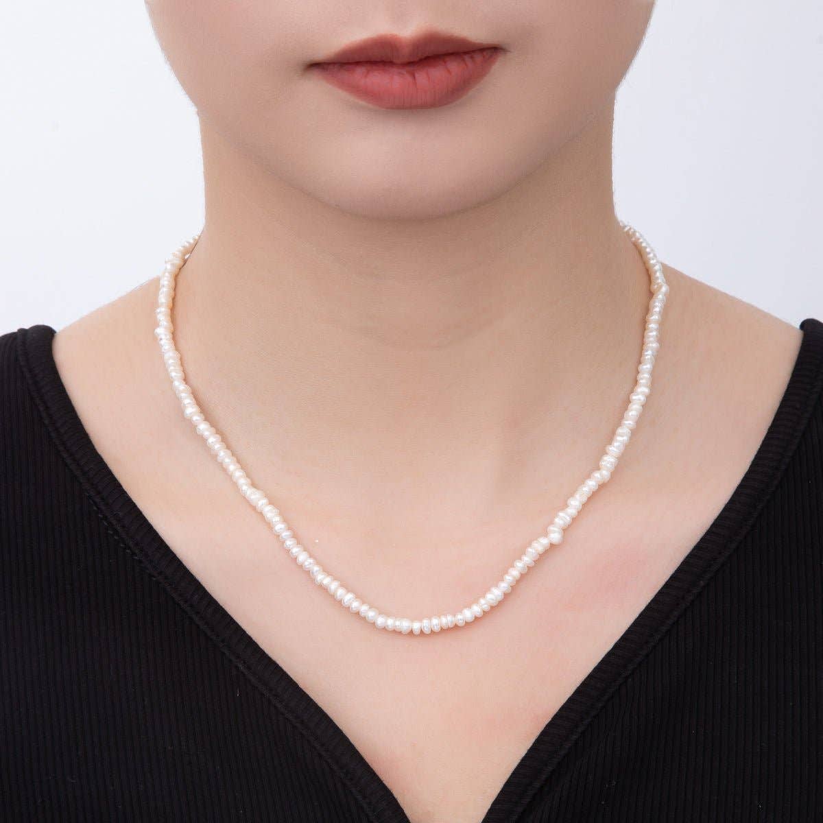 Dainty Rice Seed Freshwater Pearl Necklace