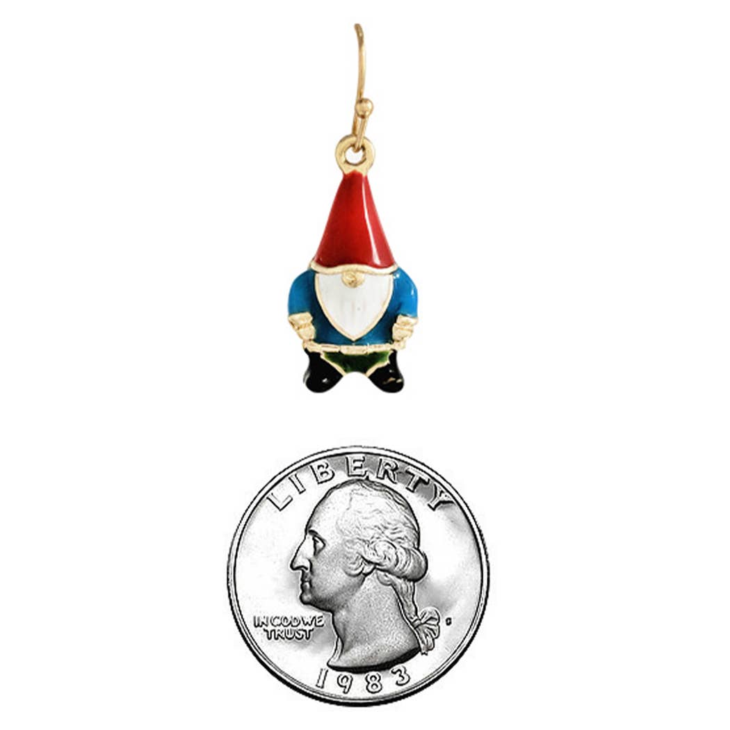 Santa Hat Gnome Figure Hook Earrings