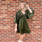 Lucky Dress in Olive Velvet