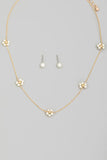 Dainty Chain Flower Bead Necklace Set