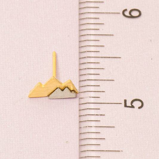 Two Toned Mountain Stud Earrings: G