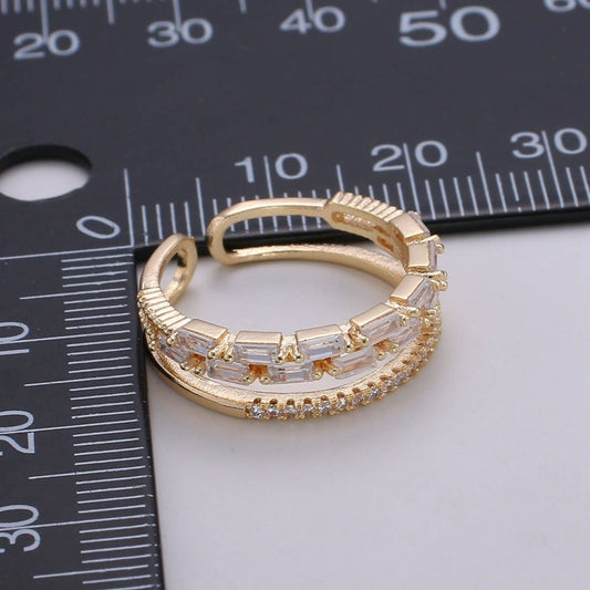 Baguette Double Band Ring