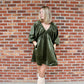 Lucky Dress in Olive Velvet