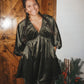Lucky Dress in Olive Velvet