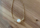White pearl with gold slider bracelet salon spa boutique