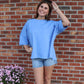 Scuba Plus Size Top in Cornflower Blue