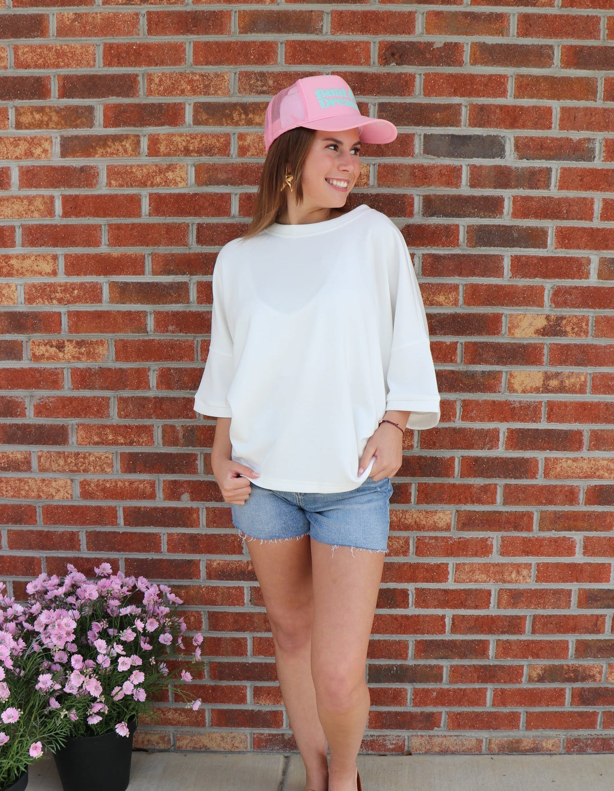 Scuba Plus Size Top in Ivory