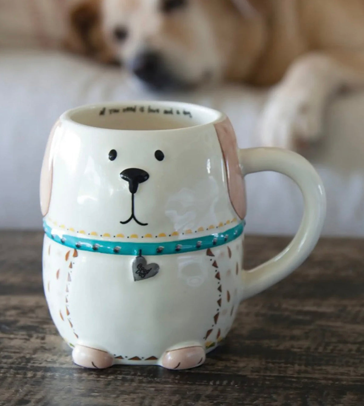 Natural Life Folk Art Coffee Mug - Lucky The Dog