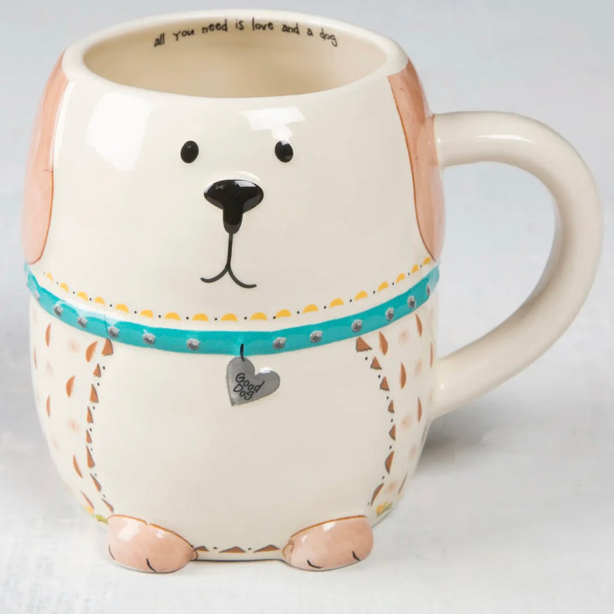 Natural Life Folk Art Coffee Mug - Lucky The Dog