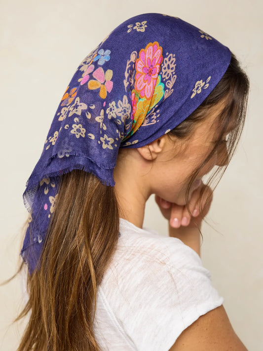 Natural Life Boho Bandana Scarf - Tropic Bandana Navy