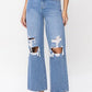 Vervet High Rise Distressed Wide Leg Jeans