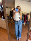 Vervet High Rise Cuffed Wide Leg Jeans