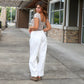 Sunfaded White Barrel Leg Jeans