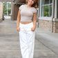Sunfaded White Barrel Leg Jeans