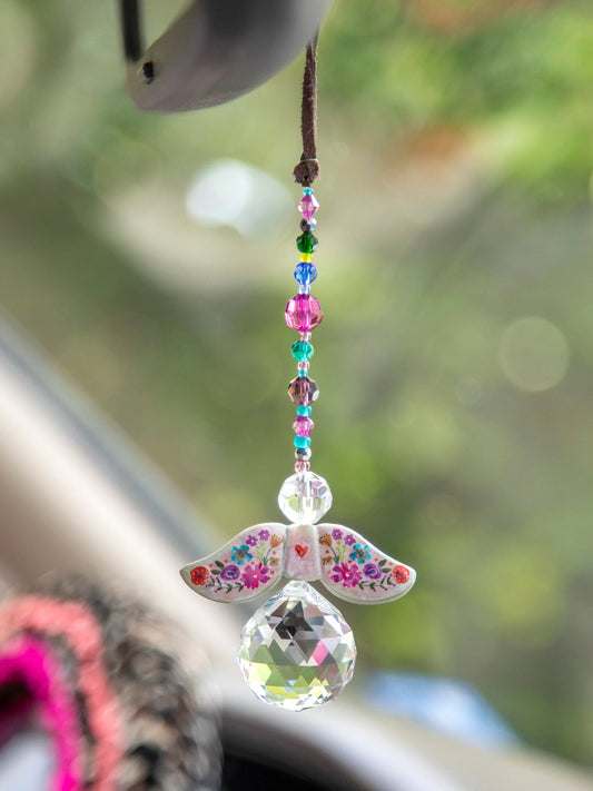 Natural Life Sun Catcher Car Charm - Angel