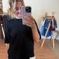 Back in Black Oversized Short Sleeve Sweater