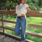 Vervet High Rise Cuffed Wide Leg Jeans