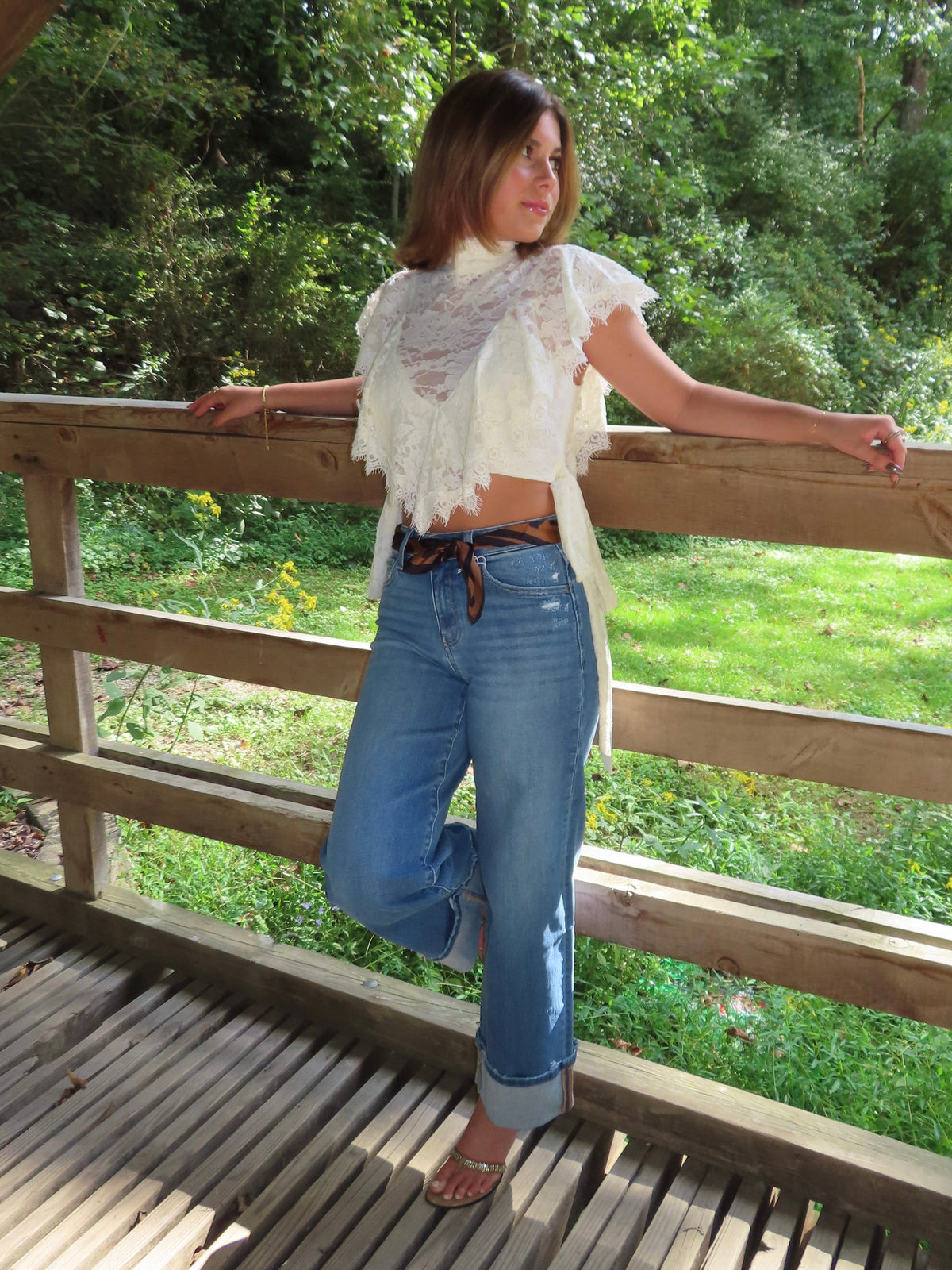 Vervet High Rise Cuffed Wide Leg Jeans