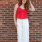 Red Poplin Top